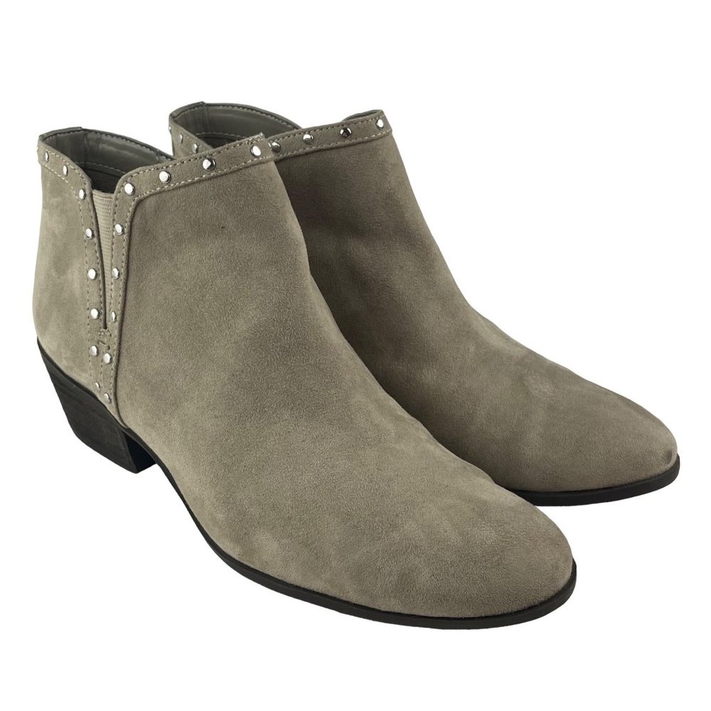 CIRCUS by Sam Edelman Phyllis Putty Microsuede Studded Ankle Bootie Size 6.5